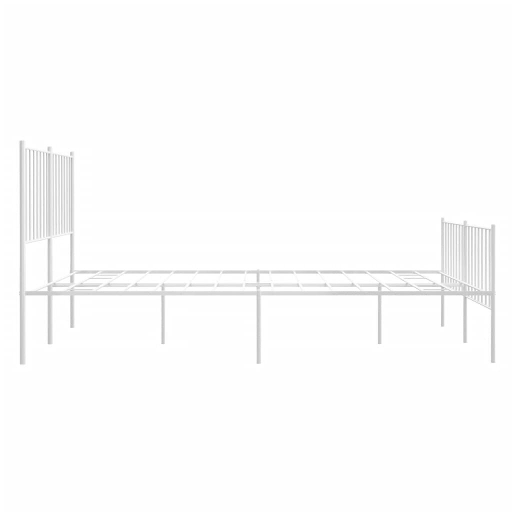 vidaXL Metallinen sängynrunko päädyillä valkoinen 120x190 cm hinta ja tiedot | Sängyt | hobbyhall.fi