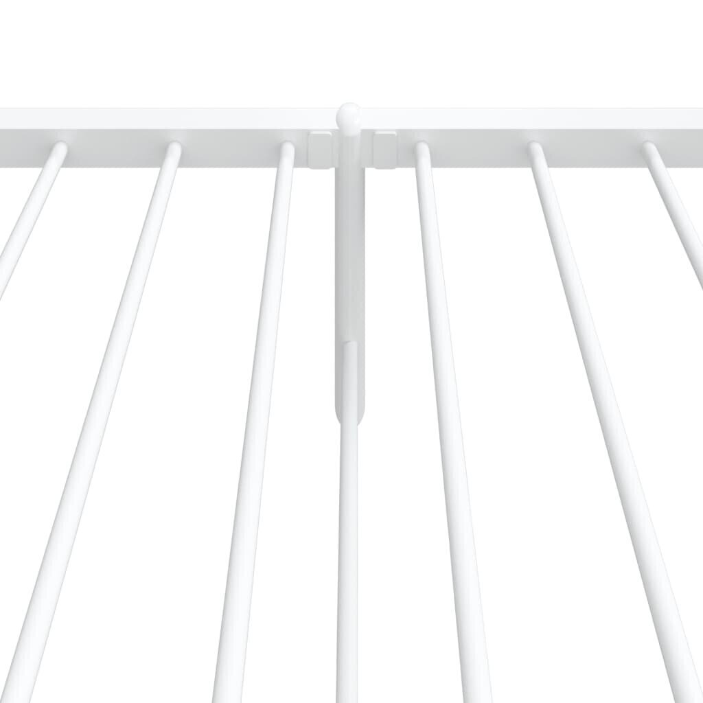 vidaXL Metallinen sängynrunko päädyillä valkoinen 100x190 cm hinta ja tiedot | Sängyt | hobbyhall.fi