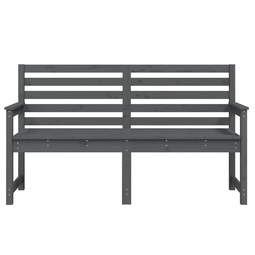 vidaXL Puutarhapenkki harmaa 159,5x48x91,5 cm täysi mänty hinta ja tiedot | Puutarhapenkit | hobbyhall.fi