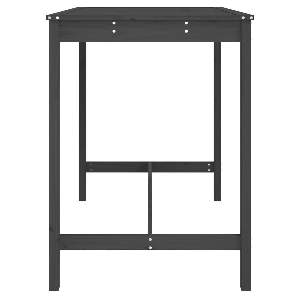 vidaXL Puutarhapöytä harmaa 121x82,5x110 cm täysi mänty hinta ja tiedot | Puutarhapöydät | hobbyhall.fi