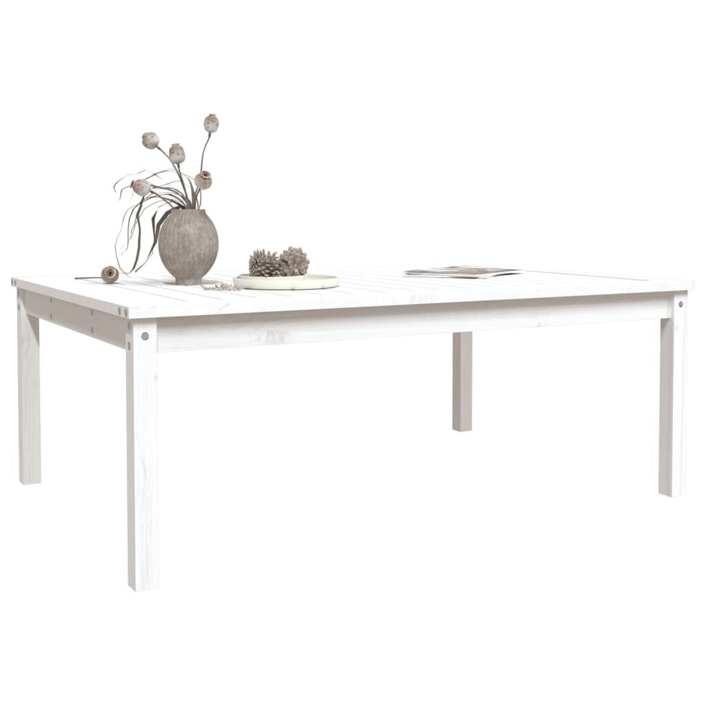 vidaXL Puutarhapöytä valkoinen 121,5x82,5x45 cm täysi mänty hinta ja tiedot | Puutarhapöydät | hobbyhall.fi