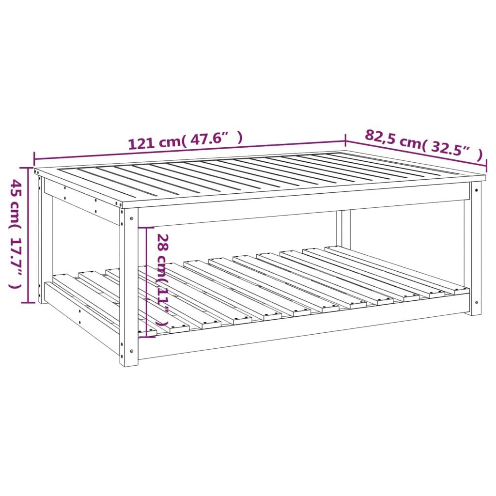 vidaXL Puutarhapöytä 121,5x82,5x45 cm täysi douglaskuusi hinta ja tiedot | Puutarhapöydät | hobbyhall.fi