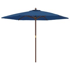 vidaXL Puutarhan aurinkovarjo puutolppa taivaansininen 299x240 cm hinta ja tiedot | Aurinkovarjot ja markiisit | hobbyhall.fi