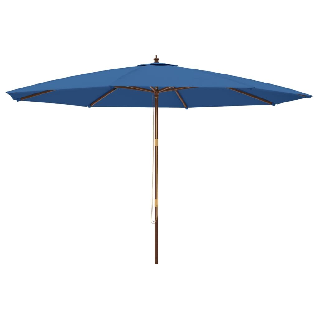 vidaXL Puutarhan aurinkovarjo puutolppa taivaansininen 400x273 cm hinta ja tiedot | Aurinkovarjot ja markiisit | hobbyhall.fi