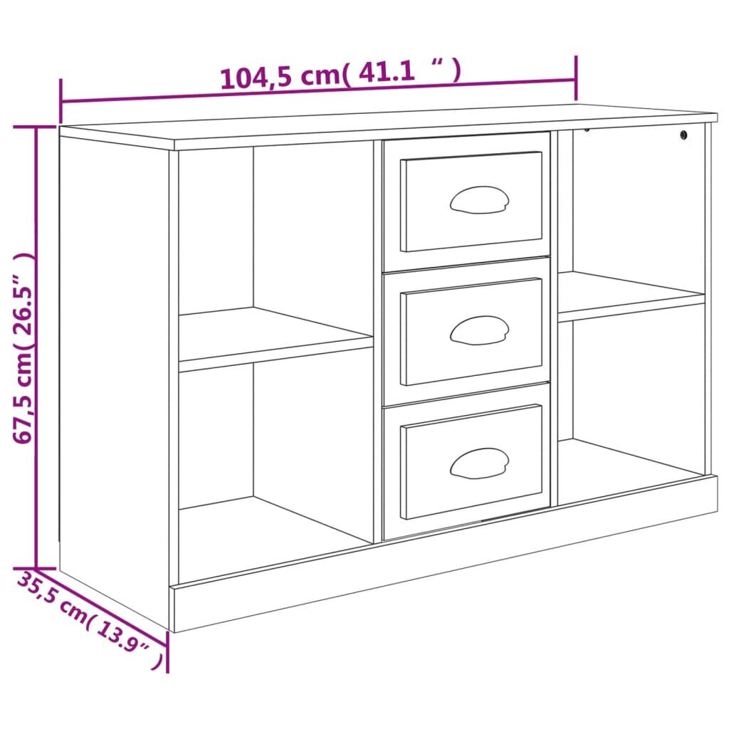 vidaXL Senkki savutammi 104,5x35,5x67,5 cm tekninen puu hinta ja tiedot | Olohuoneen kaapit ja lipastot | hobbyhall.fi