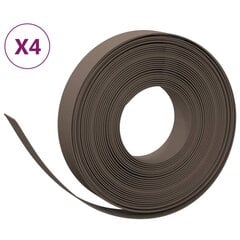 vidaXL Puutarhareunus 4 kpl ruskea 10 m 10 cm polyeteeni hinta ja tiedot | Aidat ja tarvikkeet | hobbyhall.fi
