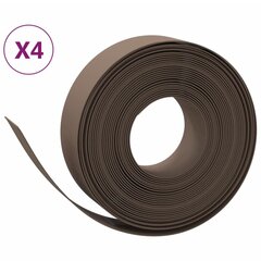 vidaXL Puutarhareunukset 4 kpl harmaa 10 m 15 cm polyeteeni hinta ja tiedot | Aidat ja tarvikkeet | hobbyhall.fi