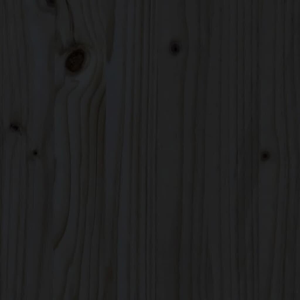 vidaXL Sängynrunko päädyllä musta 90x200 cm täysi puu hinta ja tiedot | Sängyt | hobbyhall.fi