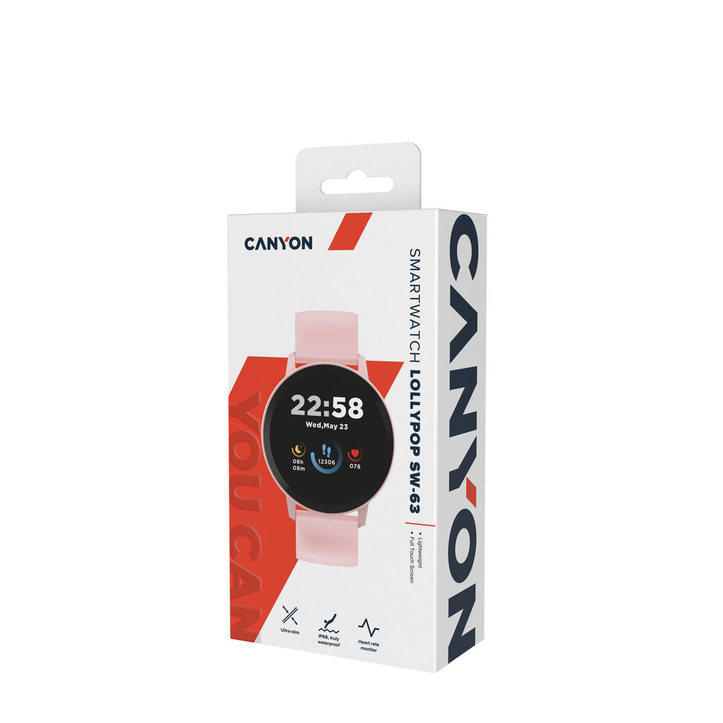 Canyon Lollypop SW-63 Pink CNS-SW63PP hinta ja tiedot | Älykellot | hobbyhall.fi