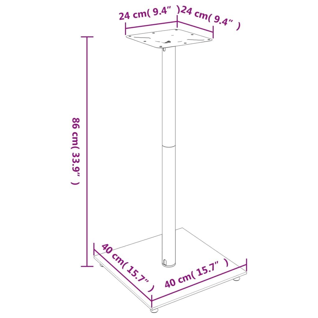 vidaXL Kaiutinjalustat 2 kpl karkaistu lasi 1 pilari musta hinta ja tiedot | Kaiuttimet | hobbyhall.fi