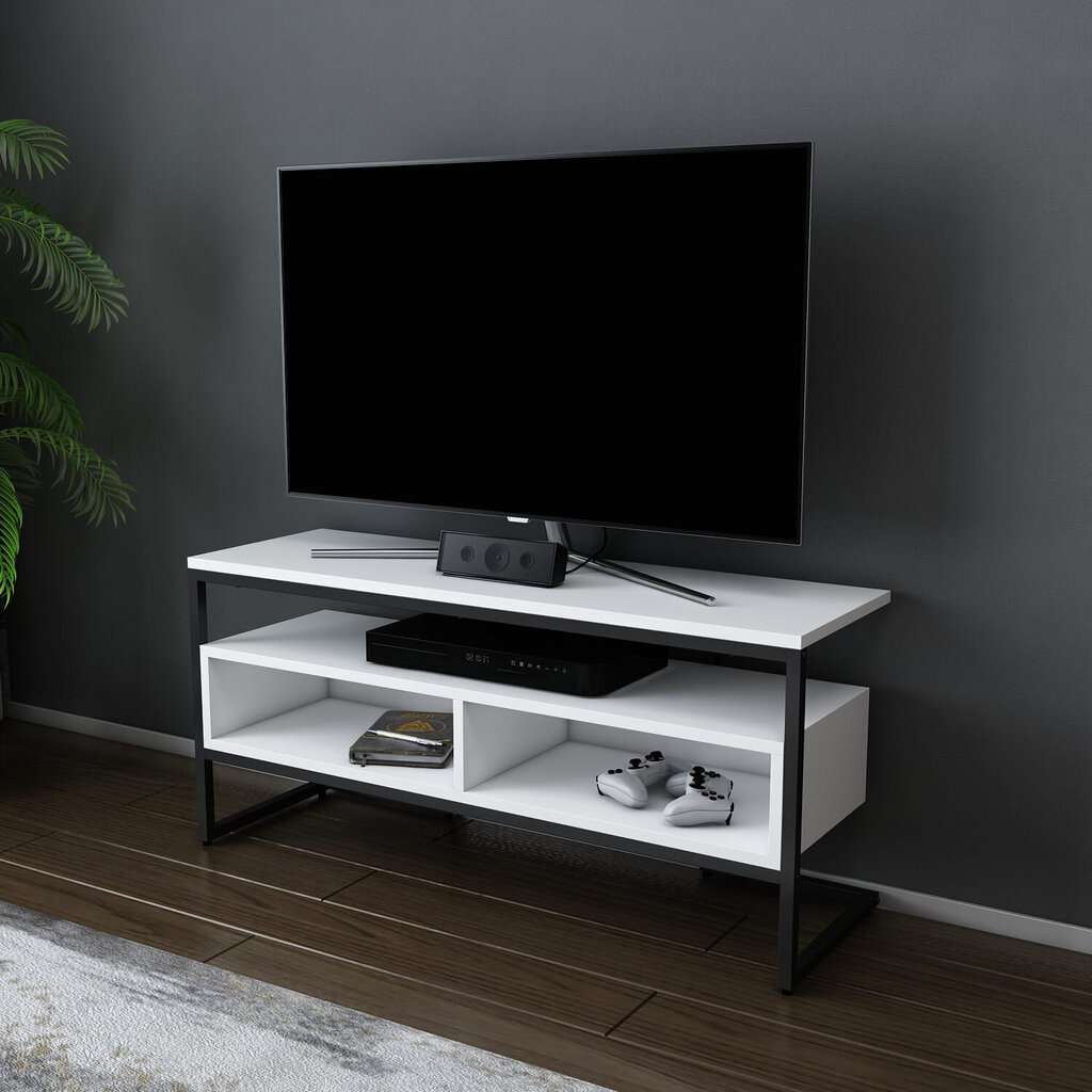 TV-taso, Asir, 110x35x49,9 cm, musta/valkoinen hinta ja tiedot | TV-tasot | hobbyhall.fi