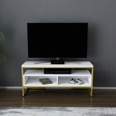 TV-taso, Asir, 110x35x49,9 cm, kulta/valkoinen hinta ja tiedot | TV-tasot | hobbyhall.fi