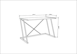 Pöytä, Asir, 114x60x75 cm, musta/beige hinta ja tiedot | Tietokonepöydät ja työpöydät | hobbyhall.fi