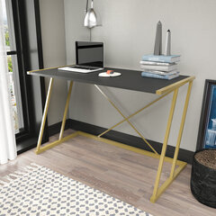 Pöytä, Asir, 114x60x75 cm, kulta/harmaa hinta ja tiedot | Tietokonepöydät ja työpöydät | hobbyhall.fi