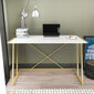 Pöytä, Asir, 114x60x75 cm, kulta/valkoinen hinta ja tiedot | Tietokonepöydät ja työpöydät | hobbyhall.fi