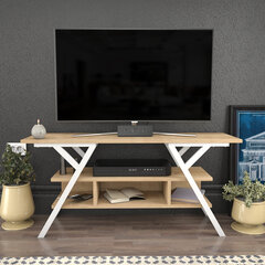 TV-taso, Asir, 120x35x55 cm, valkoinen/ruskea hinta ja tiedot | TV-tasot | hobbyhall.fi