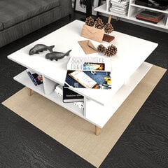 Sohvapöytä, Asir, 89x89x44 cm, valkoinen hinta ja tiedot | Sohvapöydät | hobbyhall.fi