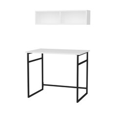 Pöytä, Asir, 90x60x75 cm, musta/valkoinen hinta ja tiedot | Tietokonepöydät ja työpöydät | hobbyhall.fi