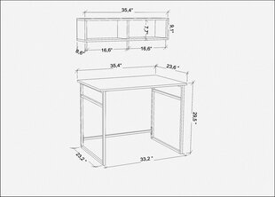 Pöytä, Asir, 90x60x75 cm, kulta/harmaa hinta ja tiedot | Tietokonepöydät ja työpöydät | hobbyhall.fi