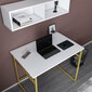 Pöytä, Asir, 90x60x75 cm, kulta/valkoinen hinta ja tiedot | Tietokonepöydät ja työpöydät | hobbyhall.fi