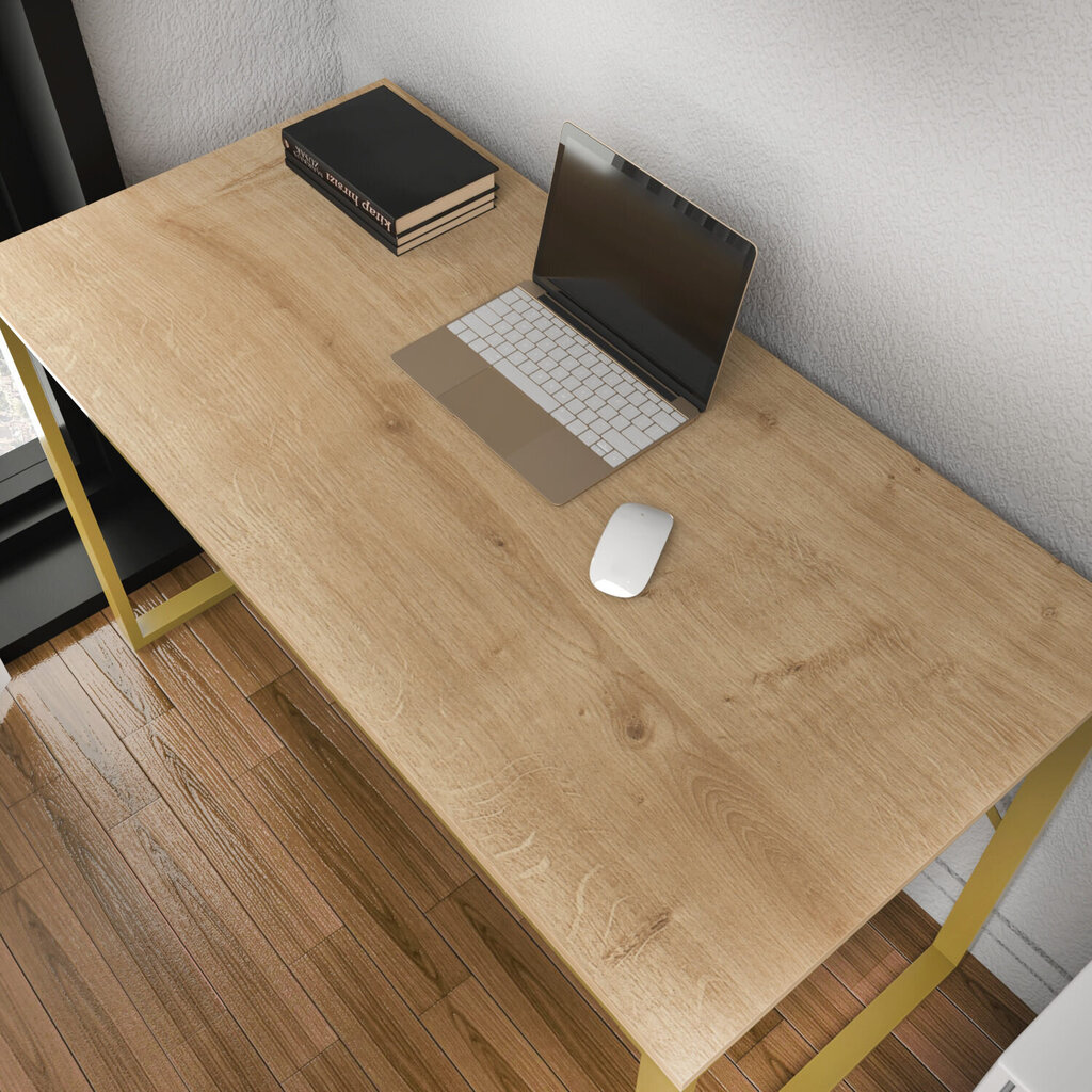 Pöytä, Asir, 120x60x74 cm, kulta/beige hinta ja tiedot | Tietokonepöydät ja työpöydät | hobbyhall.fi