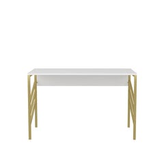 Pöytä, Asir, 120x60x74,8 cm, kulta/valkoinen hinta ja tiedot | Tietokonepöydät ja työpöydät | hobbyhall.fi