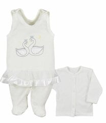 Vauvan puku joutsenilla 74cm, kerma hinta ja tiedot | Tyttöjen kokoasut ja setit | hobbyhall.fi