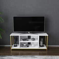 TV-taso, Asir, 120x35x50,8 cm, valkoinen/kulta hinta ja tiedot | TV-tasot | hobbyhall.fi