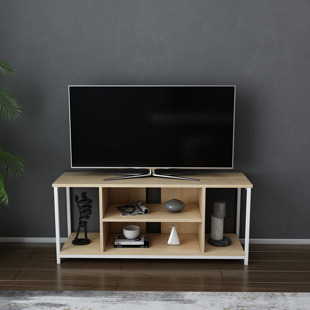TV-taso, Asir, 120x35x50,8 cm, valkoinen/beige hinta ja tiedot | TV-tasot | hobbyhall.fi