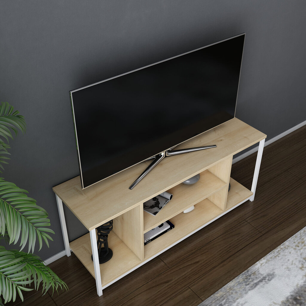 TV-taso, Asir, 120x35x50,8 cm, valkoinen/beige hinta ja tiedot | TV-tasot | hobbyhall.fi