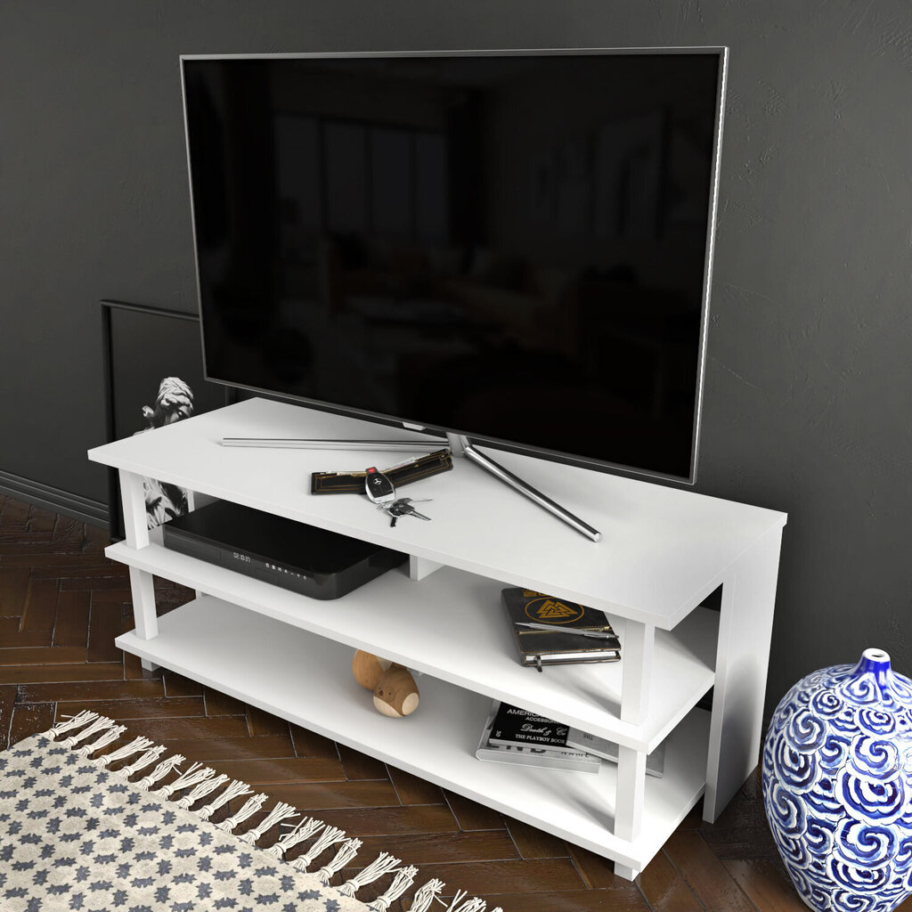 TV-taso, Asir, 120x44,6x47,4 cm, valkoinen hinta ja tiedot | TV-tasot | hobbyhall.fi