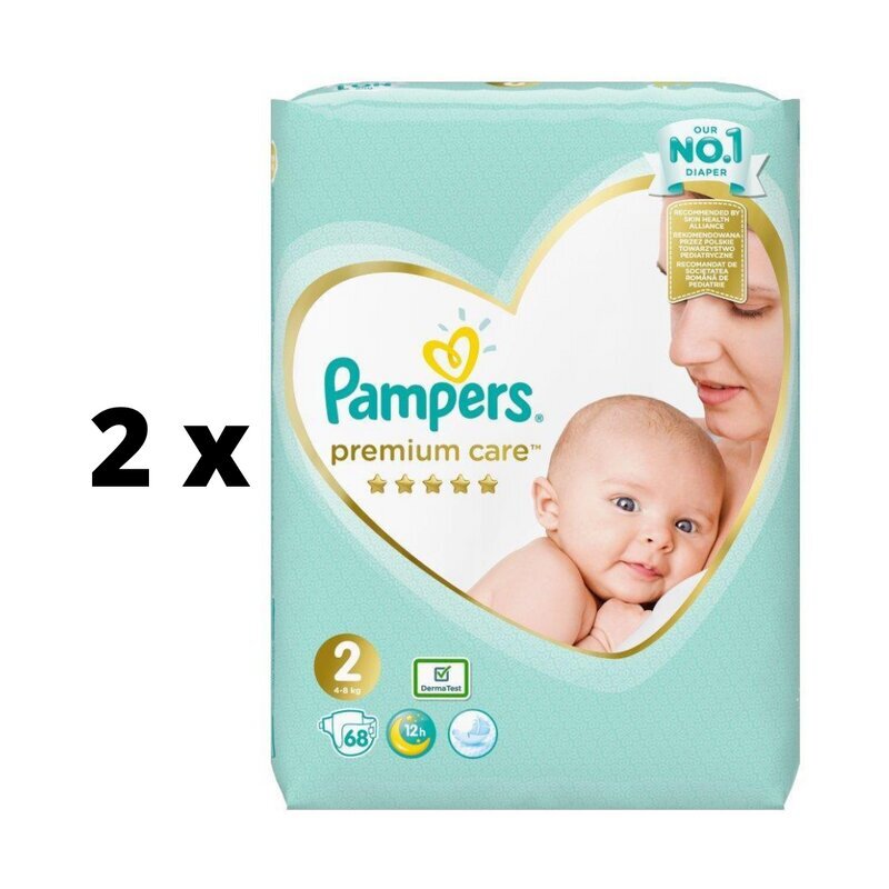 Vaipat Pampers Premium Care, Value Pack, koko 2, 68kpl x 2 hinta ja tiedot | Vaipat | hobbyhall.fi