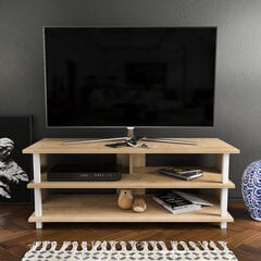 TV-taso, Asir, 120x44,6x47,4 cm, valkoinen/ruskea hinta ja tiedot | TV-tasot | hobbyhall.fi