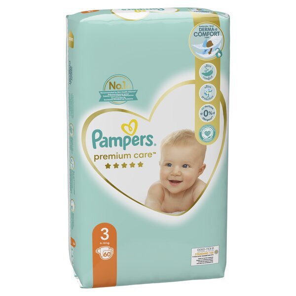 Vaipat PAMPERS Premium Care, Value Pakkauskoko 3, 60 kpl. x 1 kpl paketti