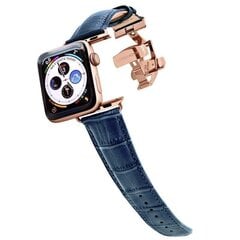 Apple Watch vaihtoranneke Longvadon (42 mm / 44 mm), LVNAVY42/44GOLD hinta ja tiedot | Longvadon Puhelimet, älylaitteet ja kamerat | hobbyhall.fi