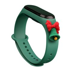 Kellon ranneke Fusion Xmas Bell Xiaomi Mi Band 3 / 4 vihreä hinta ja tiedot | Älykellojen ja aktiivisuusrannekkeiden lisätarvikkeet | hobbyhall.fi