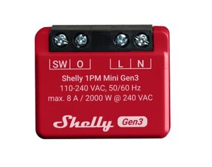Älykäs Wi-Fi Bluetooth-releellä Shelly PLUS 1PM Mini Gen3 hinta ja tiedot | Turvajärjestelmien ohjaimet | hobbyhall.fi