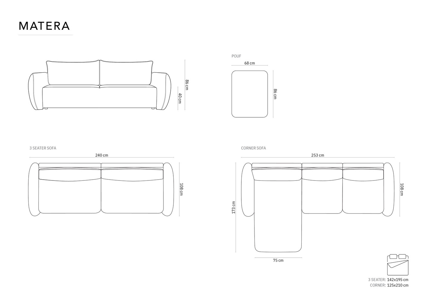 Rahi Cosmopolitan Design Matera, harmaa hinta ja tiedot | Säkkituolit, rahit ja penkit | hobbyhall.fi