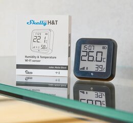 Kosteus- ja lämpötila-anturi Shelly Plus H&T WiFi Gen3, Musta hinta ja tiedot | Liiketunnistimet, anturit ja sensorit | hobbyhall.fi