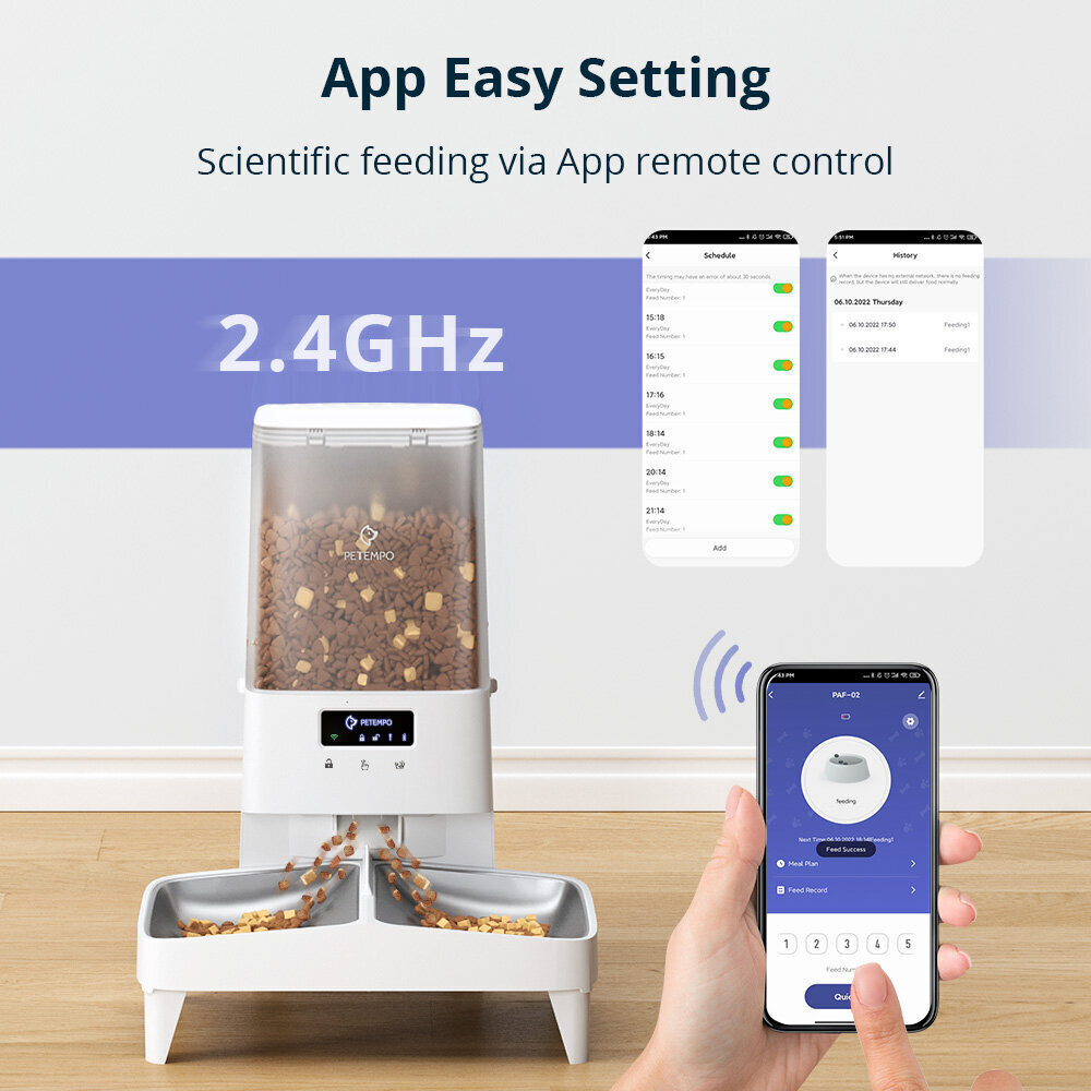 Automaattinen kissan/koiran syöttölaite + APP-ohjaus hinta ja tiedot | Ruokakupit ja ruokintatarvikkeet | hobbyhall.fi