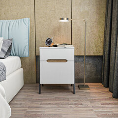 Yöpöytä, Asir, 45x38x63,5 cm, ruskea/valkoinen hinta ja tiedot | Yöpöydät | hobbyhall.fi