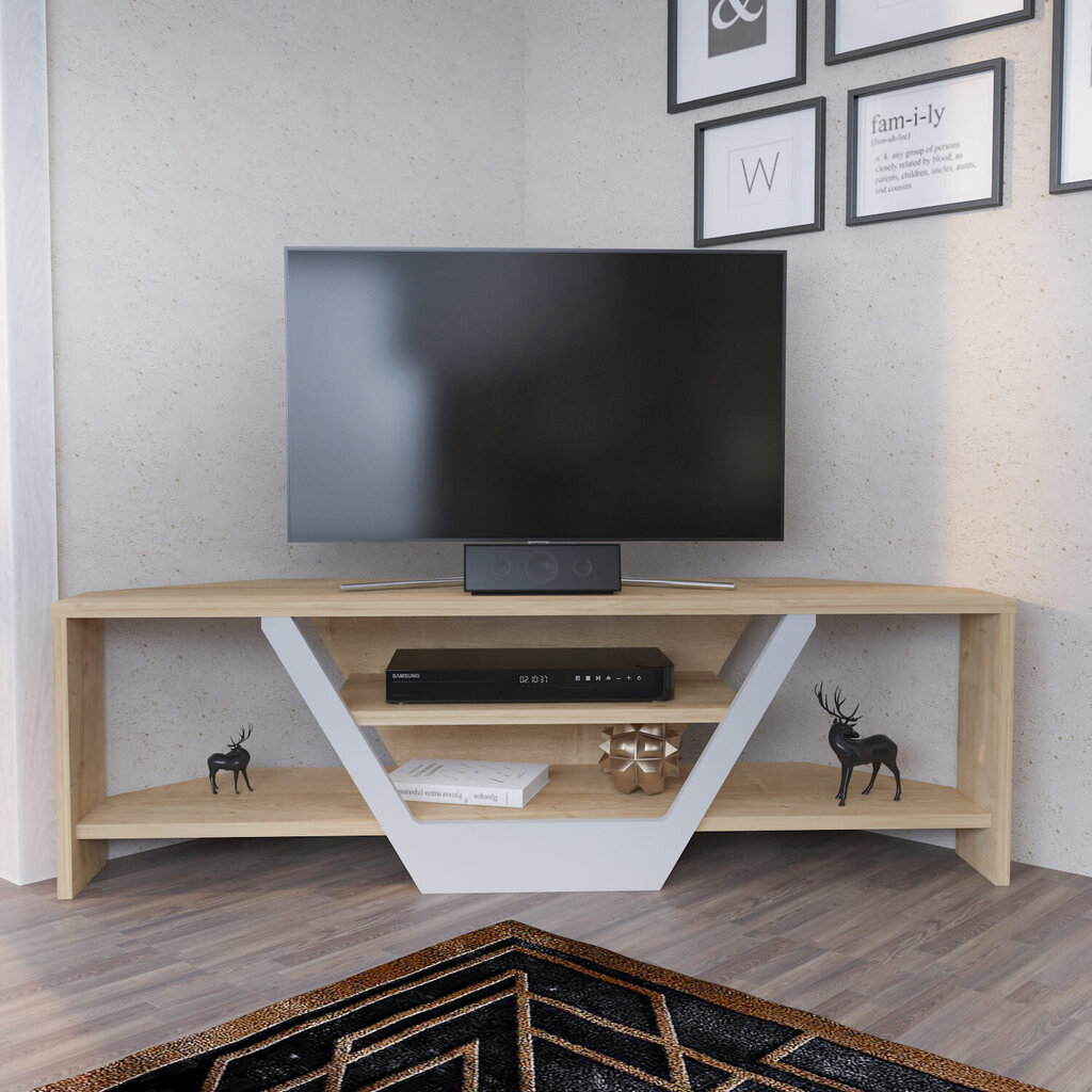 TV-taso, Asir, 120x35x36,8 cm, valkoinen/beige hinta ja tiedot | TV-tasot | hobbyhall.fi