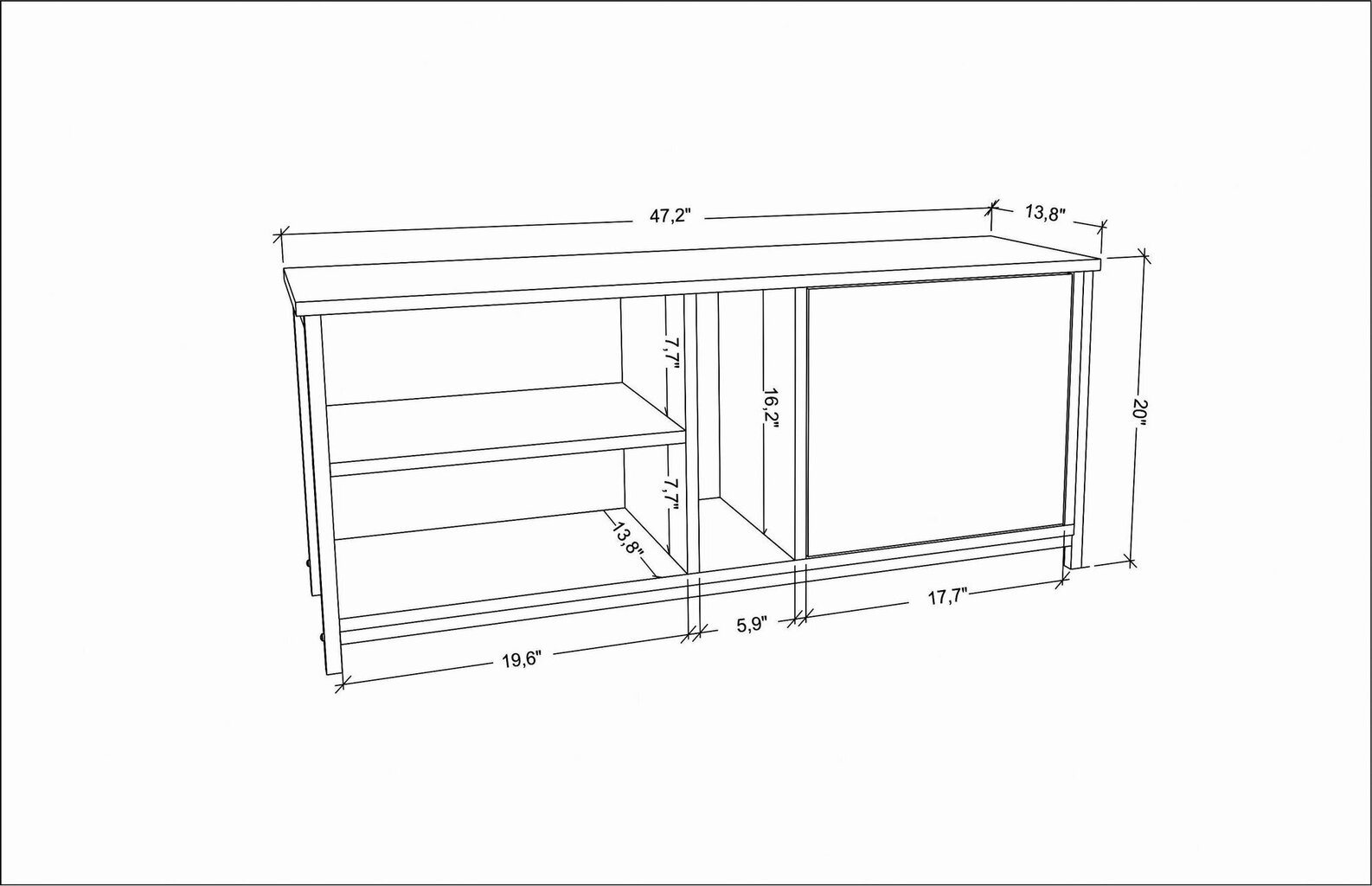 TV-taso, Asir, 120x35,3x50,8 cm, beige/musta hinta ja tiedot | TV-tasot | hobbyhall.fi