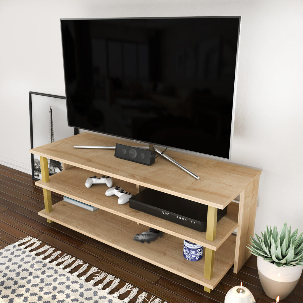 TV-taso, Asir, 120x44,6x47,4 cm, kulta/beige hinta ja tiedot | TV-tasot | hobbyhall.fi