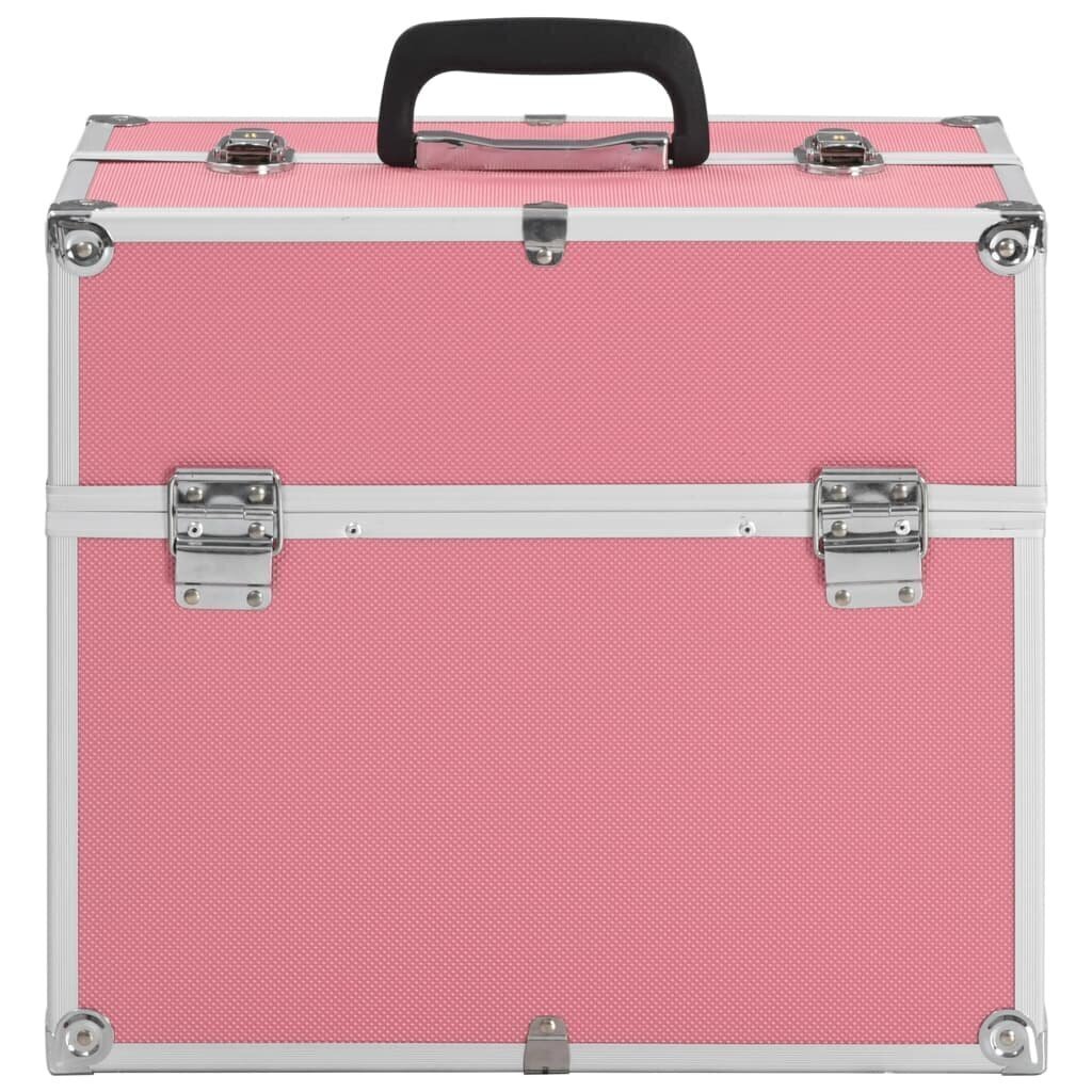 vidaXL Meikkikotelo 37x24x35 cm pinkki alumiini hinta ja tiedot | Kosmetiikkalaukut ja peilit | hobbyhall.fi