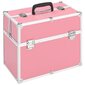 vidaXL Meikkikotelo 37x24x35 cm pinkki alumiini hinta ja tiedot | Kosmetiikkalaukut ja peilit | hobbyhall.fi