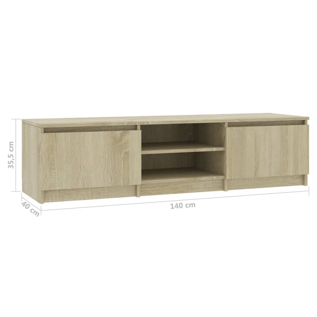 vidaXL TV-taso Sonoma-tammi 140x40x35,5 cm lastulevy hinta ja tiedot | TV-tasot | hobbyhall.fi