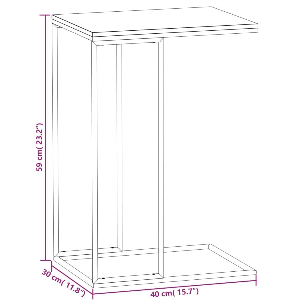 vidaXL Sivupöytä valkoinen 40x30x59 cm tekninen puu hinta ja tiedot | Sohvapöydät | hobbyhall.fi