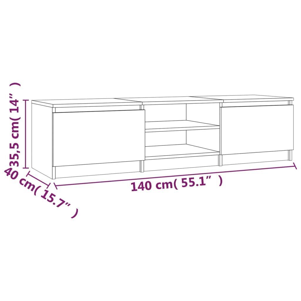 vidaXL TV-taso harmaa Sonoma 140x40x35,5 cm tekninen puu hinta ja tiedot | TV-tasot | hobbyhall.fi