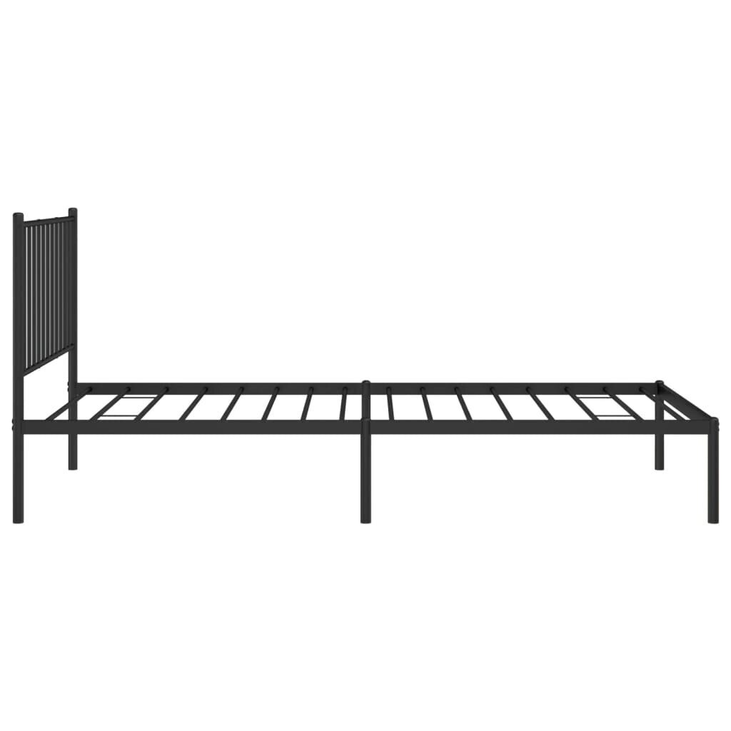 vidaXL Metallinen sängynrunko päädyllä musta 90x200 cm hinta ja tiedot | Sängyt | hobbyhall.fi